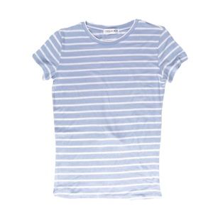 Popular 21 Scoopneck Striped Short Sleeve Fitted Tee EUC
